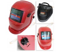 Carbon Fiber Red Solar Power Auto Darkening Welding Grinding Filter Helmet Weld